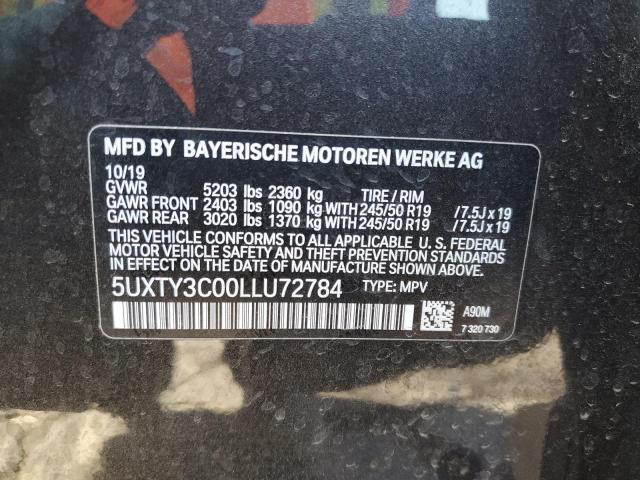 Photo 10 from auction – 2020 BMW X3 SDRIVE3 with VIN 5UXTY3C00LLU72784