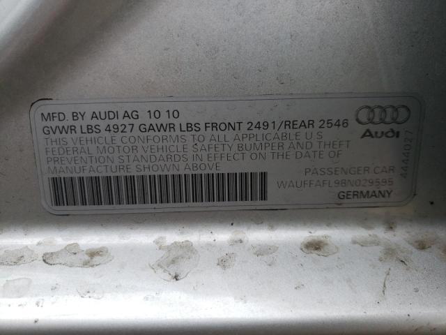 Photo 10 from auction – 2011 AUDI A4 PREMIUM with VIN WAUFFAFL9BN029595