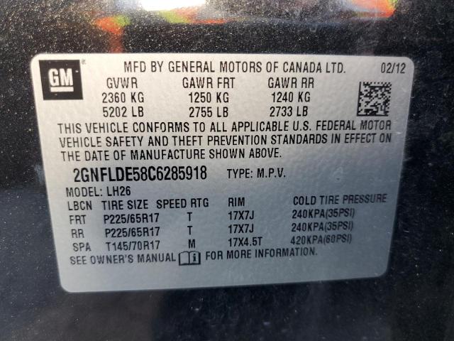 Photo 10 from auction – 2012 CHEVROLET EQUINOX LT with VIN 2GNFLDE58C6285918