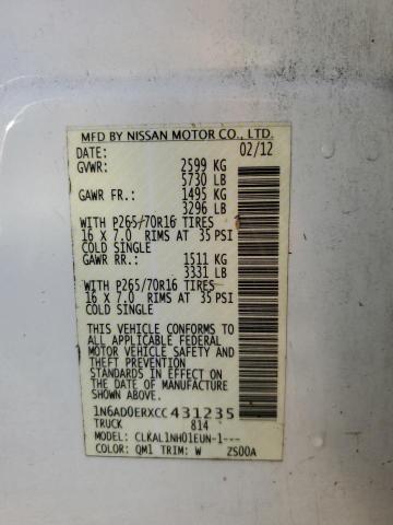 Photo 10 from auction – 2012 NISSAN FRONTIER S with VIN 1N6AD0ERXCC431235