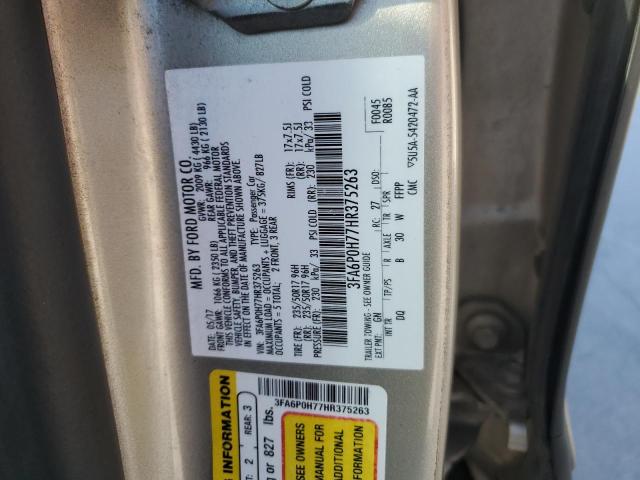 Photo 10 from auction – 2017 FORD FUSION SE with VIN 3FA6P0H77HR375263
