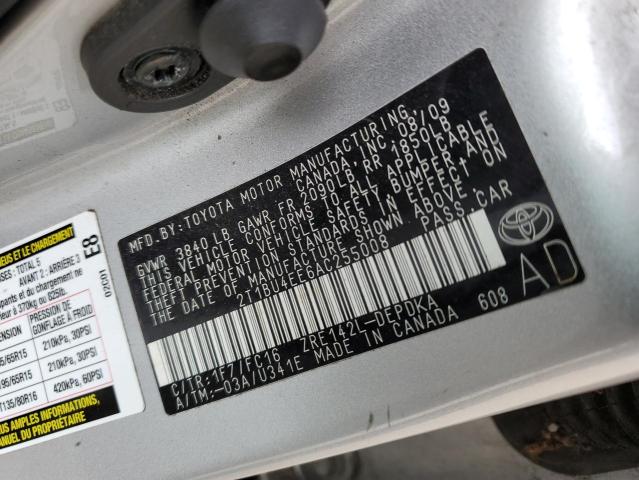 Photo 10 from auction – 2010 TOYOTA COROLLA BA with VIN 2T1BU4EE6AC255008