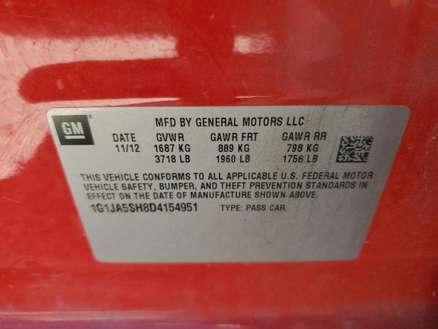 Photo 10 from auction – 2013 CHEVROLET SONIC LS with VIN 1G1JA5SH8D4154951