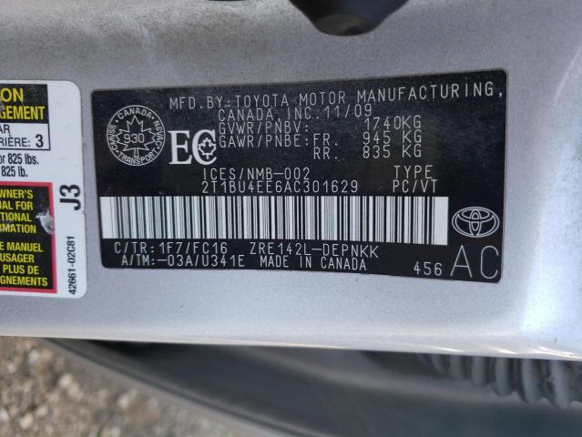 Photo 10 from auction – 2010 TOYOTA COROLLA BA with VIN 2T1BU4EE6AC301629