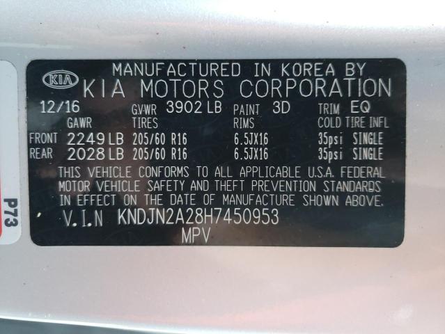 Photo 10 from auction – 2017 KIA SOUL with VIN KNDJN2A28H7450953