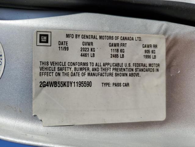 Photo 10 from auction – 2000 BUICK REGAL LS with VIN 2G4WB55K0Y1195590