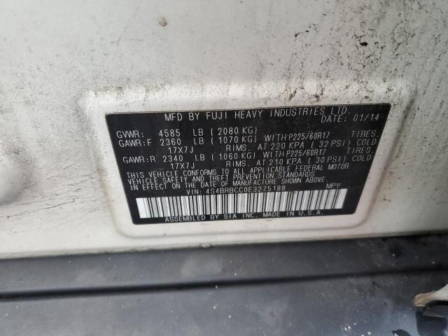 Photo 10 from auction – 2014 SUBARU OUTBACK 2. with VIN 4S4BRBCC0E3275188