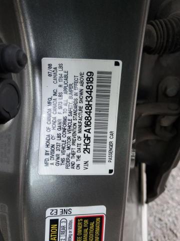 Photo 10 from auction – 2008 HONDA CIVIC with VIN 2HGFA16848H348189