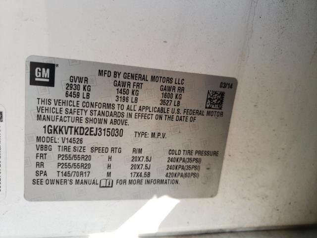 Photo 10 from auction – 2014 GMC ACADIA DEN with VIN 1GKKVTKD2EJ315030