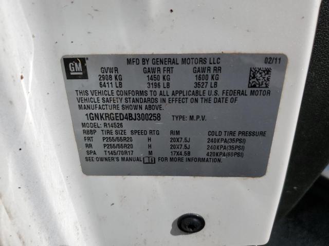 Photo 10 from auction – 2011 CHEVROLET TRAVERSE L with VIN 1GNKRGED4BJ300258