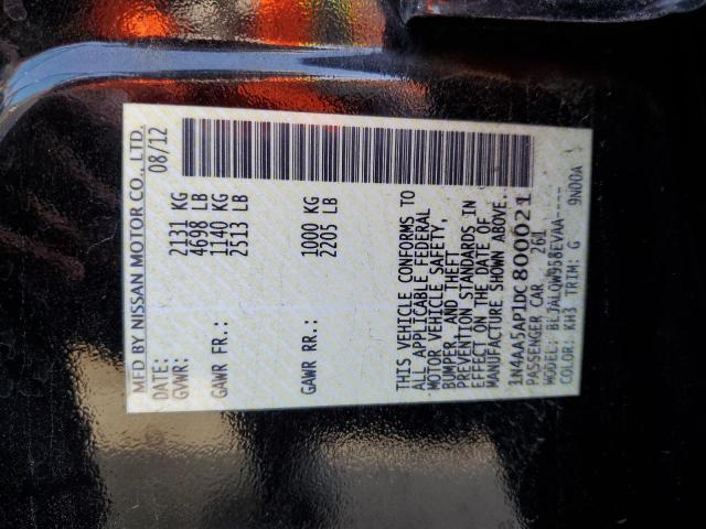 Photo 10 from auction – 2013 NISSAN MAXIMA S with VIN 1N4AA5AP1DC800021