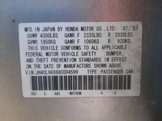 Photo 10 from auction – 2008 ACURA TSX with VIN JH4CL96888C004599