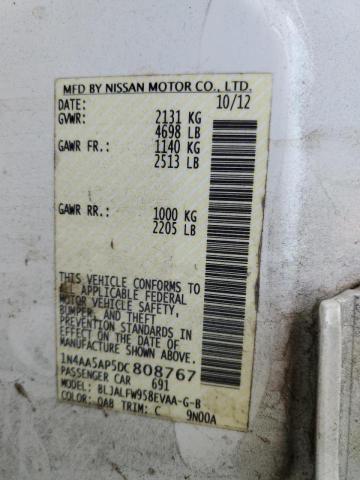 Photo 10 from auction – 2013 NISSAN MAXIMA S with VIN 1N4AA5AP5DC808767