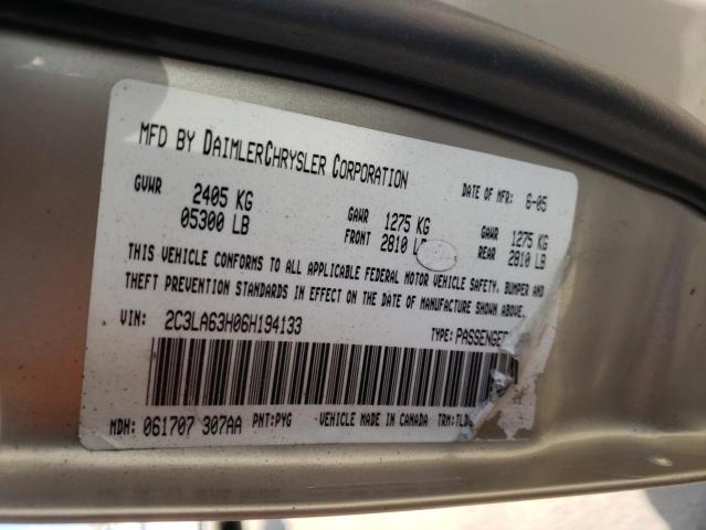 Photo 10 from auction – 2006 CHRYSLER 300C with VIN 2C3LA63H06H194133