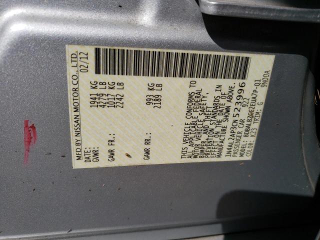 Photo 10 from auction – 2012 NISSAN ALTIMA BAS with VIN 1N4AL2AP3CN523996