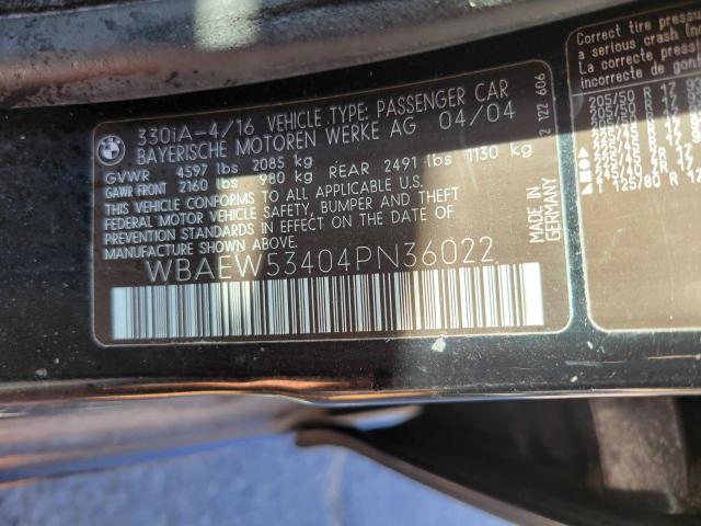 Photo 10 from auction – 2004 BMW 330 XI with VIN WBAEW53404PN36022