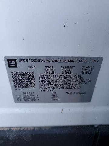Photo 10 from auction – 2020 CHEVROLET EQUINOX LT with VIN 3GNAXKEV4LS637042