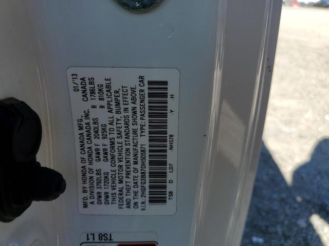 Photo 10 from auction – 2013 HONDA CIVIC EX with VIN 2HGFG3B87DH505871