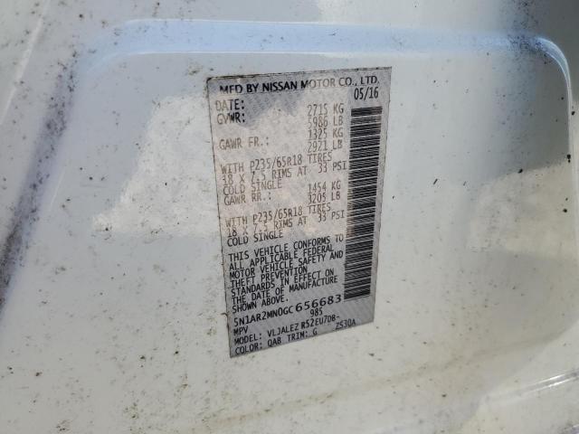 Photo 10 from auction – 2016 NISSAN PATHFINDER with VIN 5N1AR2MN0GC656683