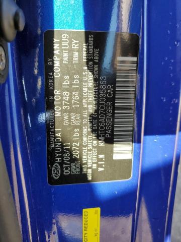 Photo 10 from auction – 2012 HYUNDAI VELOSTER with VIN KMHTC6AD7CU035863