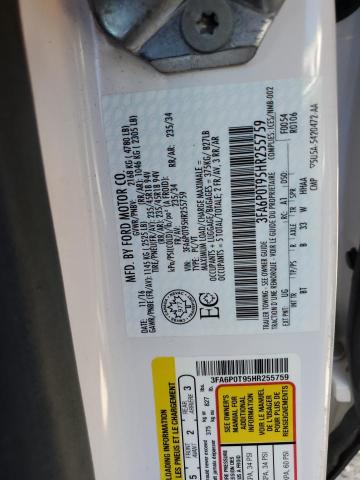 Photo 10 from auction – 2017 FORD FUSION SE with VIN 3FA6P0T95HR255759