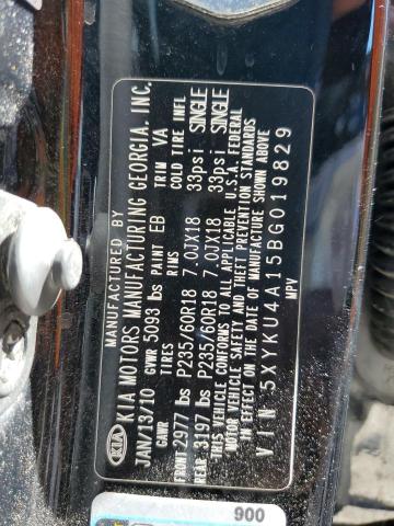 Photo 10 from auction – 2011 KIA SORENTO EX with VIN 5XYKU4A15BG019829