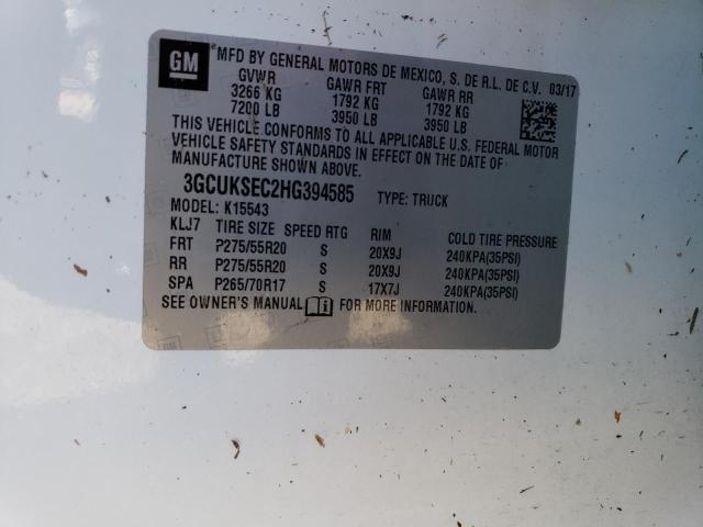 Photo 10 from auction – 2017 CHEVROLET SILVERADO with VIN 3GCUKSEC2HG394585