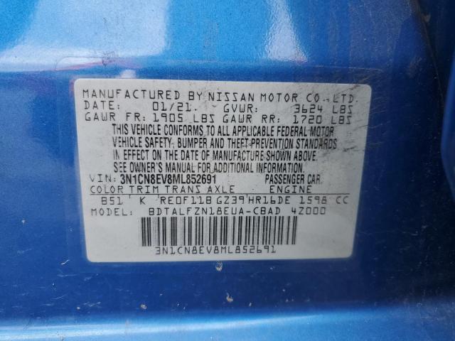 Photo 10 from auction – 2021 NISSAN VERSA SV with VIN 3N1CN8EV8ML852691