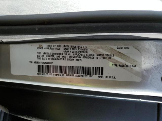 Photo 10 from auction – 2005 SUBARU LEGACY GT with VIN 4S3BL676254220382