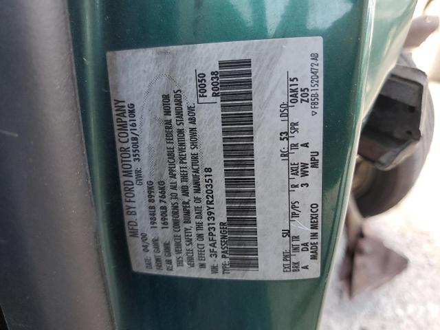 Photo 10 from auction – 2000 FORD FOCUS ZX3 with VIN 3FAFP3139YR203518