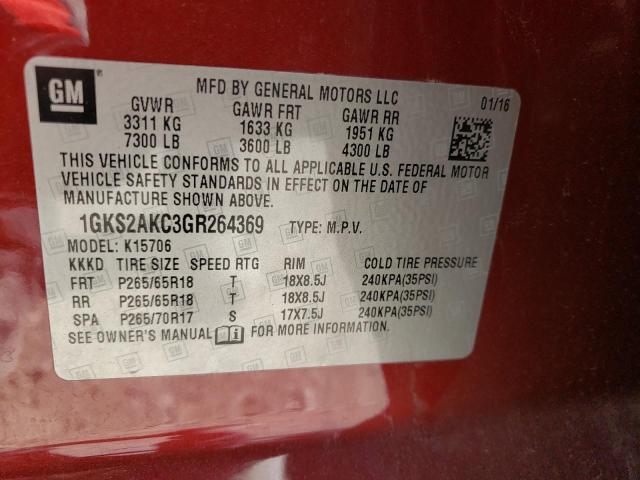 Photo 10 from auction – 2016 GMC YUKON SLE with VIN 1GKS2AKC3GR264369