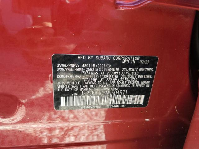 Photo 10 from auction – 2021 SUBARU FORESTER P with VIN JF2SKAJC5MH504571