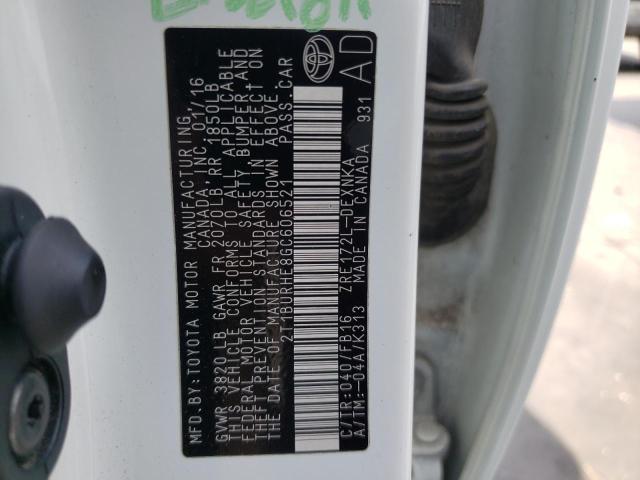 Photo 10 from auction – 2016 TOYOTA COROLLA L with VIN 2T1BURHE8GC606521
