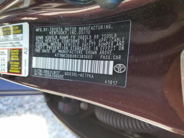 Photo 10 from auction – 2011 TOYOTA AVALON BAS with VIN 4T1BK3DB0BU380660