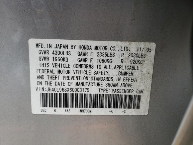 Photo 10 from auction – 2006 ACURA TSX with VIN JH4CL968X6C003175