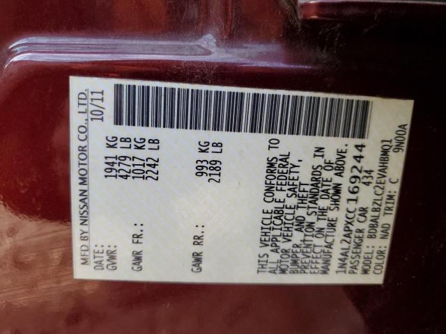 Photo 10 from auction – 2012 NISSAN ALTIMA BAS with VIN 1N4AL2APXCC169244