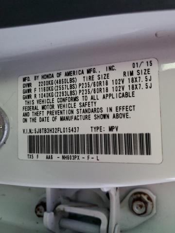 Photo 10 from auction – 2015 ACURA RDX with VIN 5J8TB3H32FL015437