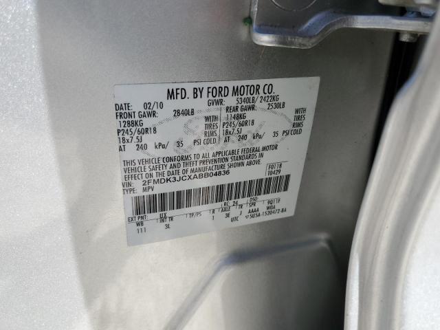 Photo 10 from auction – 2010 FORD EDGE SEL with VIN 2FMDK3JCXABB04836