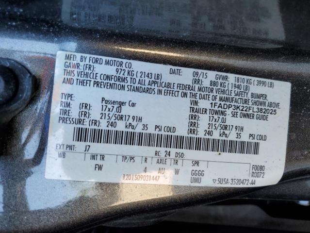 Photo 10 from auction – 2015 FORD FOCUS SE with VIN 1FADP3K22FL382025