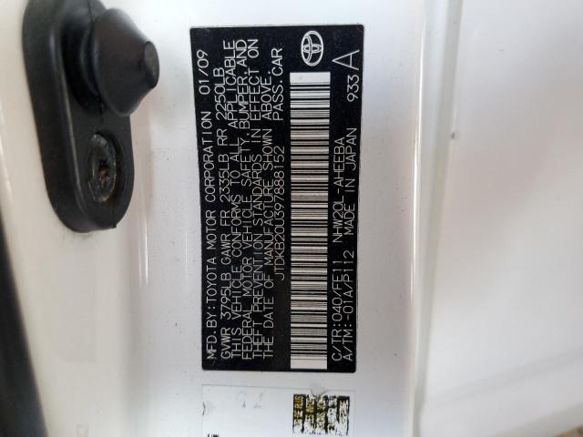 Photo 10 from auction – 2009 TOYOTA PRIUS with VIN JTDKB20U397888152