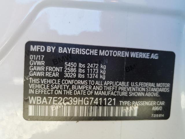 Photo 10 from auction – 2017 BMW 740 I with VIN WBA7E2C39HG741121