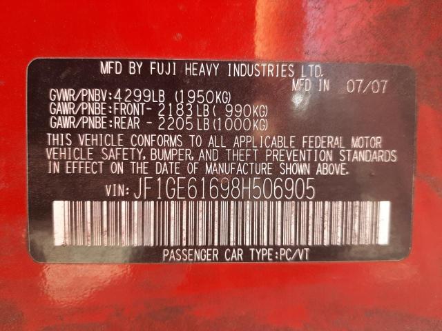 Photo 10 from auction – 2008 SUBARU IMPREZA 2. with VIN JF1GE61698H506905