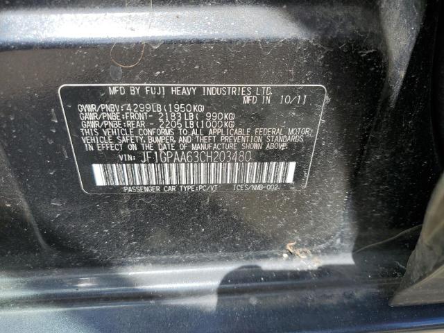 Photo 10 from auction – 2012 SUBARU IMPREZA with VIN JF1GPAA63CH203480