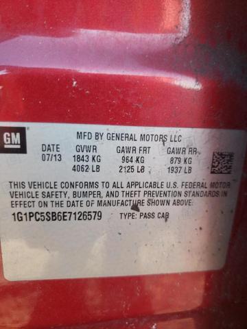 Photo 10 from auction – 2014 CHEVROLET CRUZE LT with VIN 1G1PC5SB6E7126579