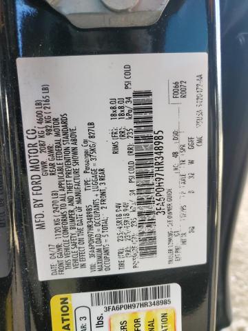 Photo 10 from auction – 2017 FORD FUSION SE with VIN 3FA6P0H97HR348985
