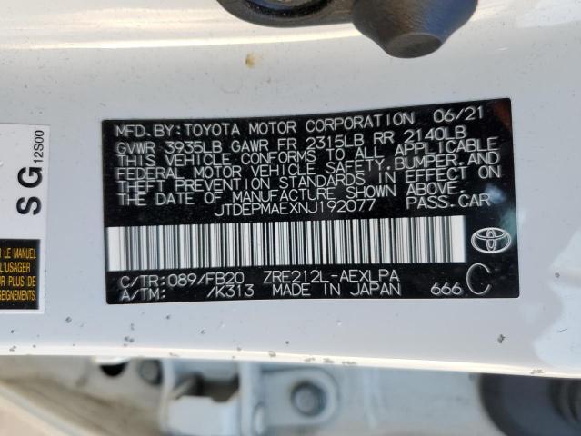 Photo 10 from auction – 2022 TOYOTA COROLLA LE with VIN JTDEPMAEXNJ192077