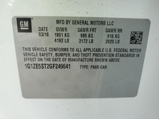 Photo 10 from auction – 2016 CHEVROLET MALIBU LT with VIN 1G1ZE5ST2GF249641