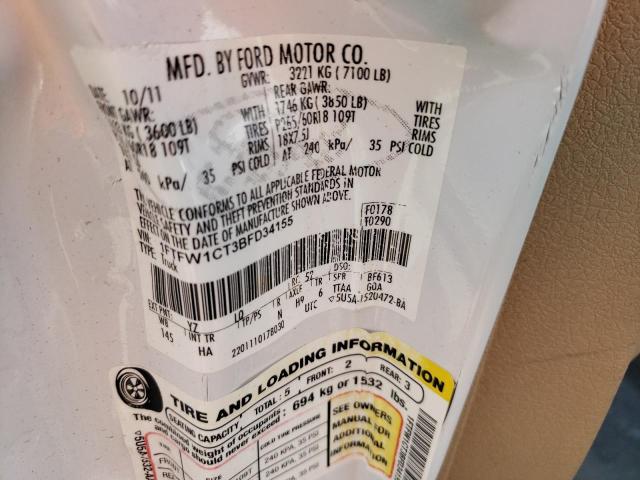 Photo 10 from auction – 2011 FORD F150 SUPER with VIN 1FTFW1CT3BFD34155