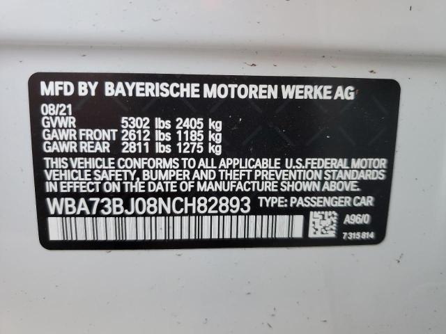 Photo 10 from auction – 2022 BMW 540 XI with VIN WBA73BJ08NCH82893