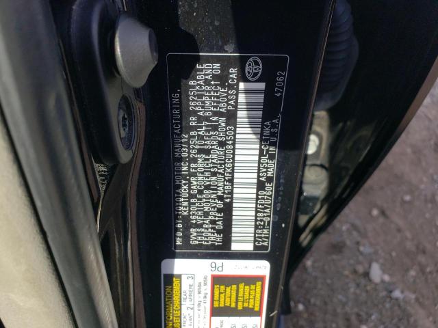 Photo 10 from auction – 2012 TOYOTA CAMRY BASE with VIN 4T1BF1FK6CU084503